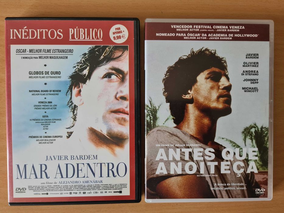 2 filmes em DVD com Javier Barden: Mar Adentro e Antes que Anoiteça