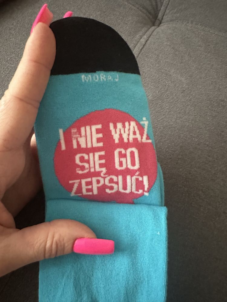 2 pary skarpetek damskie śmieszne z napisami Żabka dzień dobry