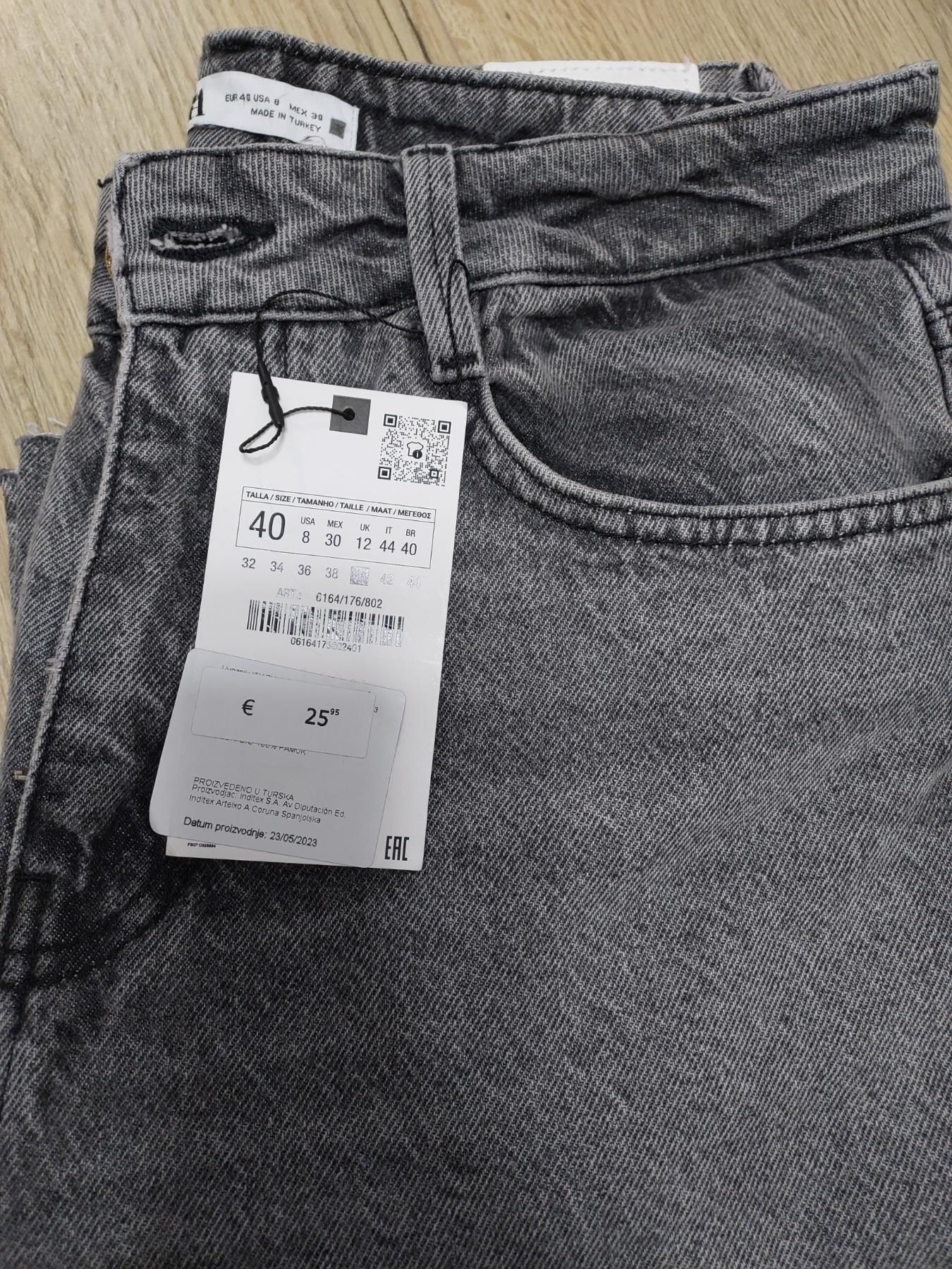 Джинси zara 40 сірі