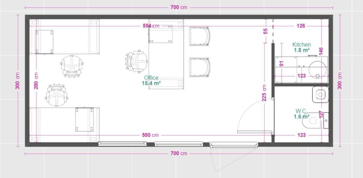 Kontener biurowy mobilny pawilon handlowy XL 7x3m WC+aneks Producent