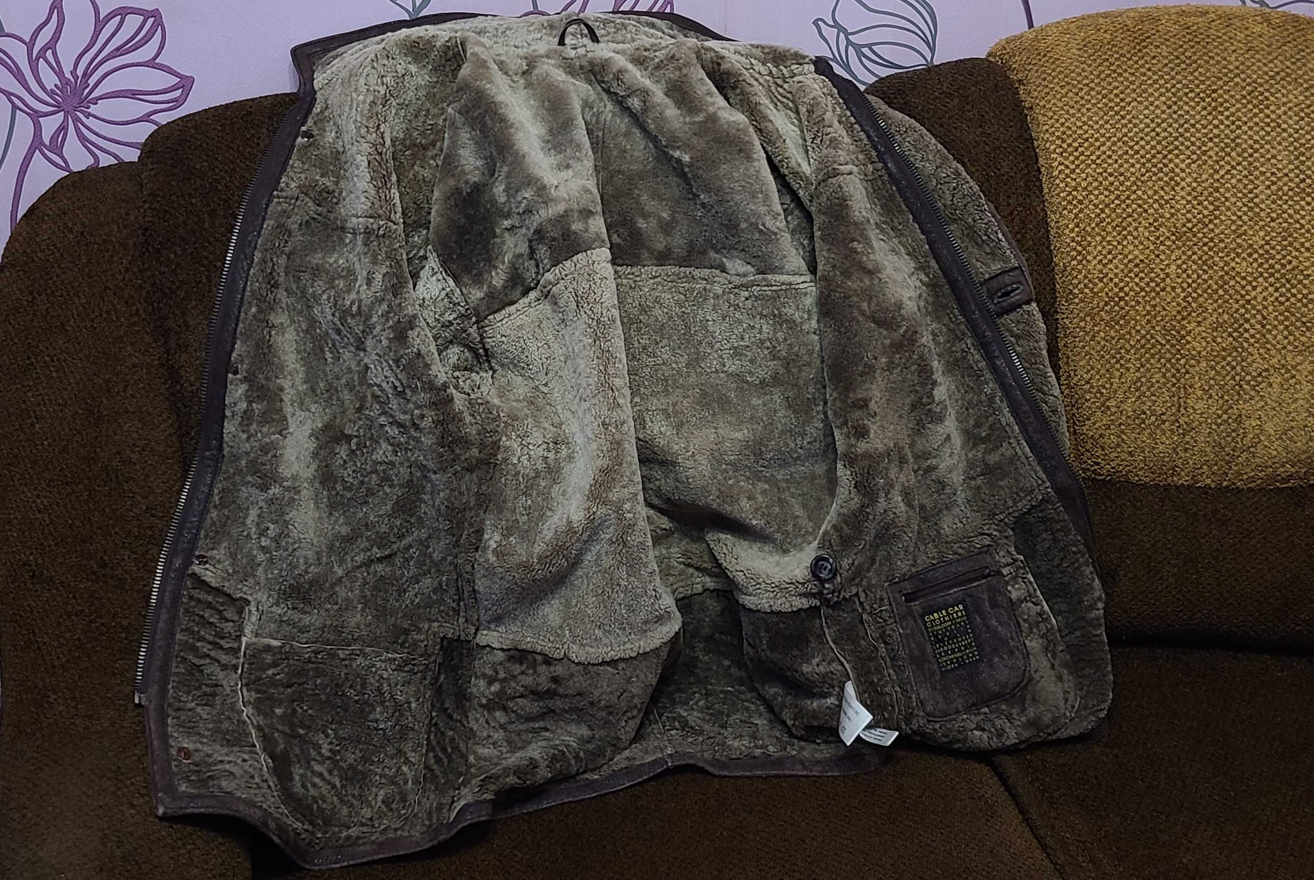 Мужская кожаная куртка дубленка от американского бренда CABLE CAR