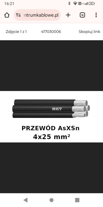 Asxsn 4 x 25 kabel elektryczny