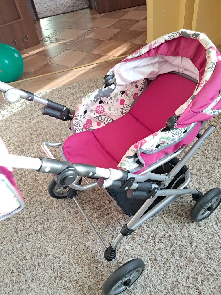Wózek dla lalek duży 3w1 głęboko spacerowy