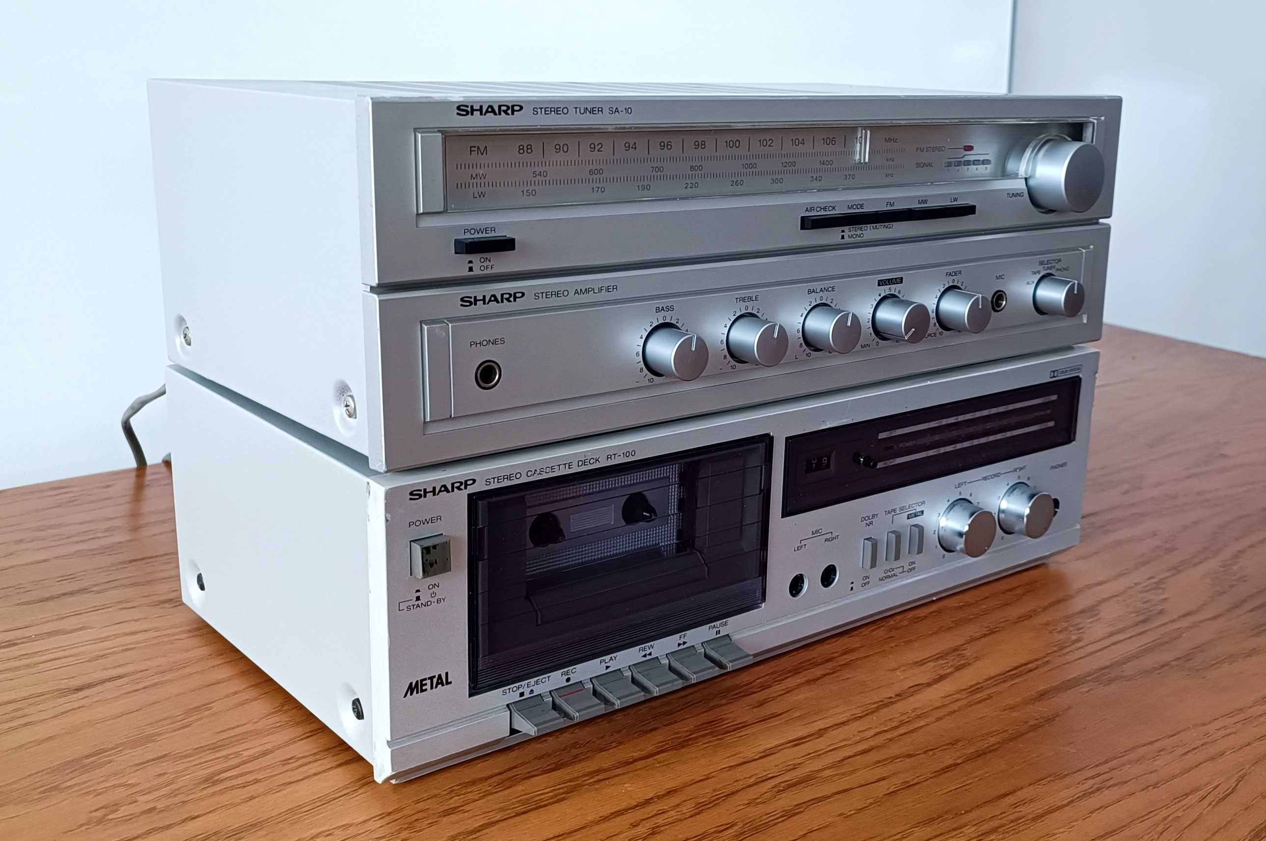 Amplituner SHARP SA-10 - Magnetofon DECK SHARP RT-100 - kolumny SONY