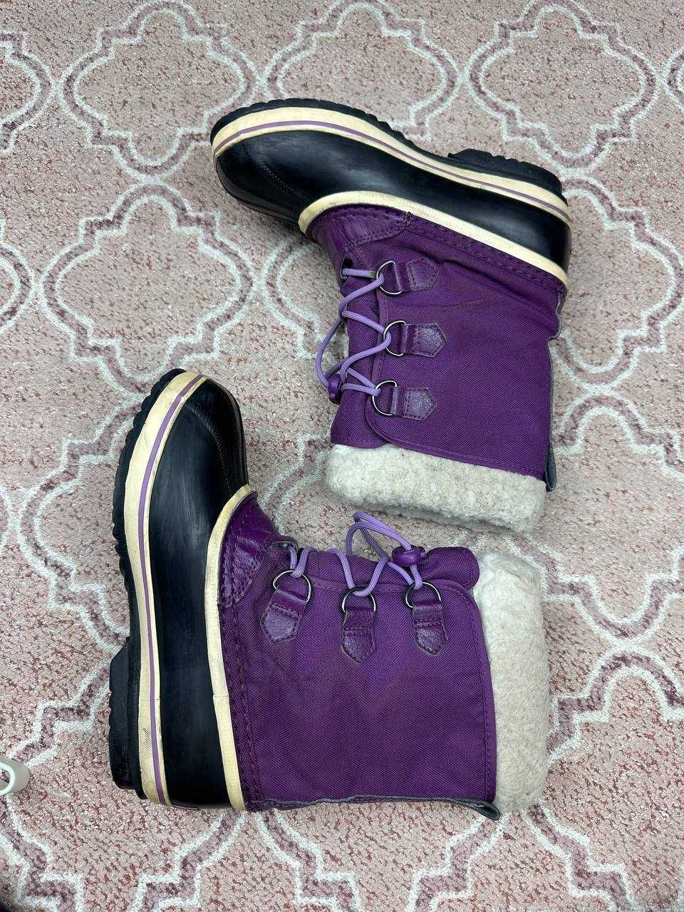 Sorel nylon waterproof faux fur śniegowce buty damskie zimowe gumowe