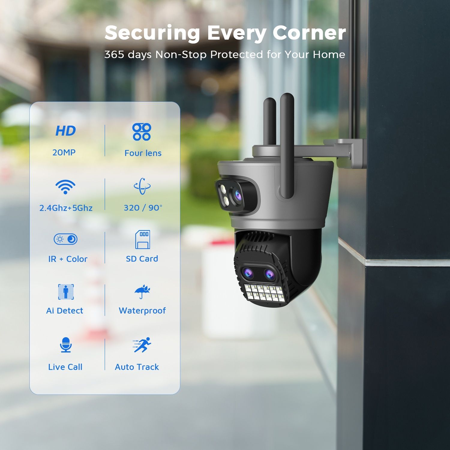 Podwójna kamera WIFI IP smart 3 obiektywy
