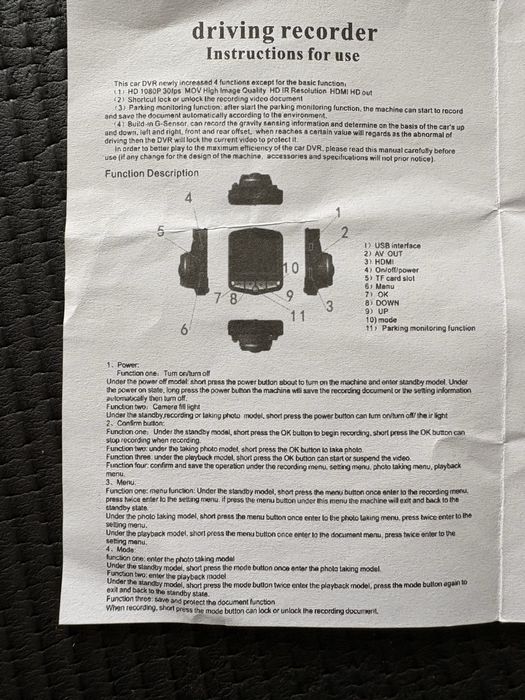 Kamera samochodowa FULL HD z wideorejestratorem LCD HD IR 1080p