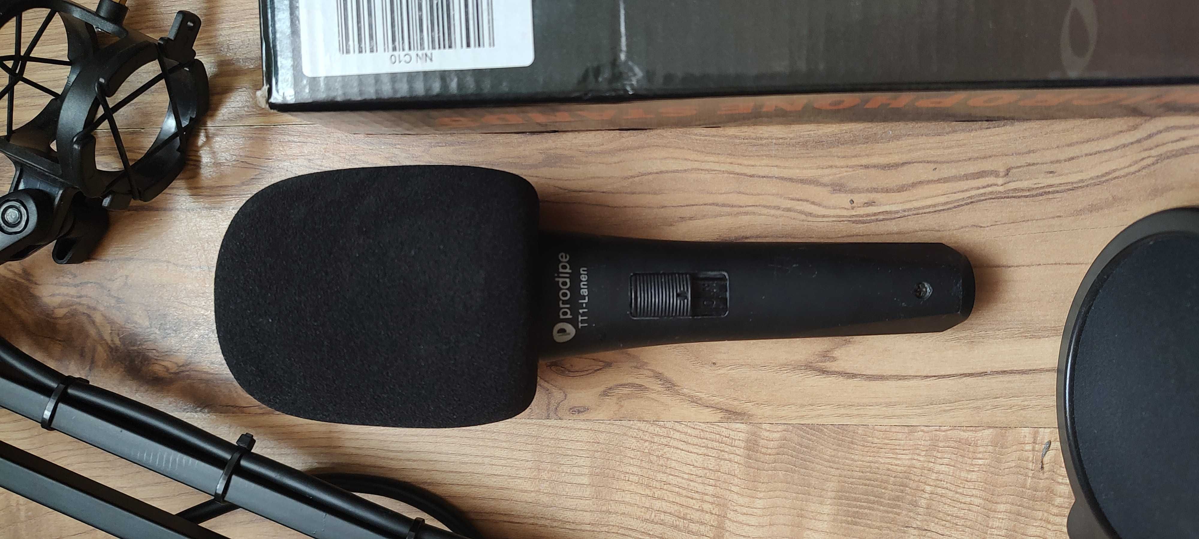 Mikrofon Prodip TT-1 Lanen, statyw, kabel xlr Ugreen.