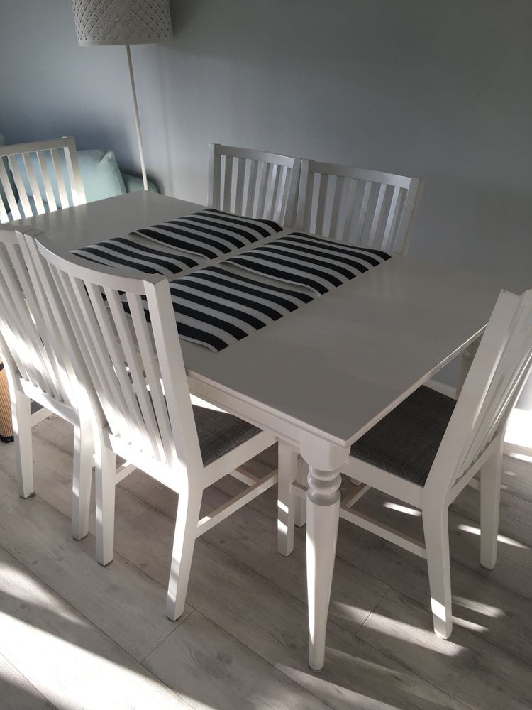 Stół rozkładany IKEA i 6 krzeseł