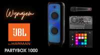 Wynajem Nagłośnienia JBL PartyBox 1000 Oraz Oświetlenia Dyskotekowego