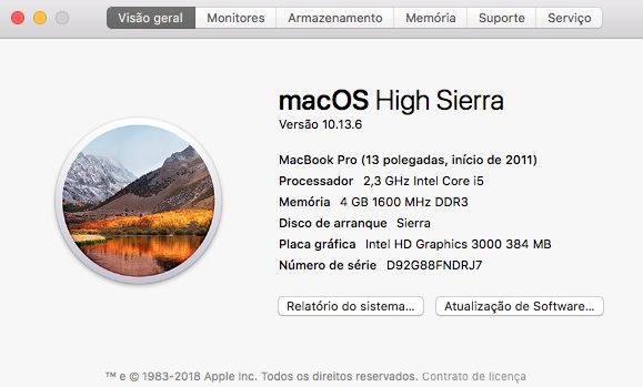 Macbook Pro 13 de 2011