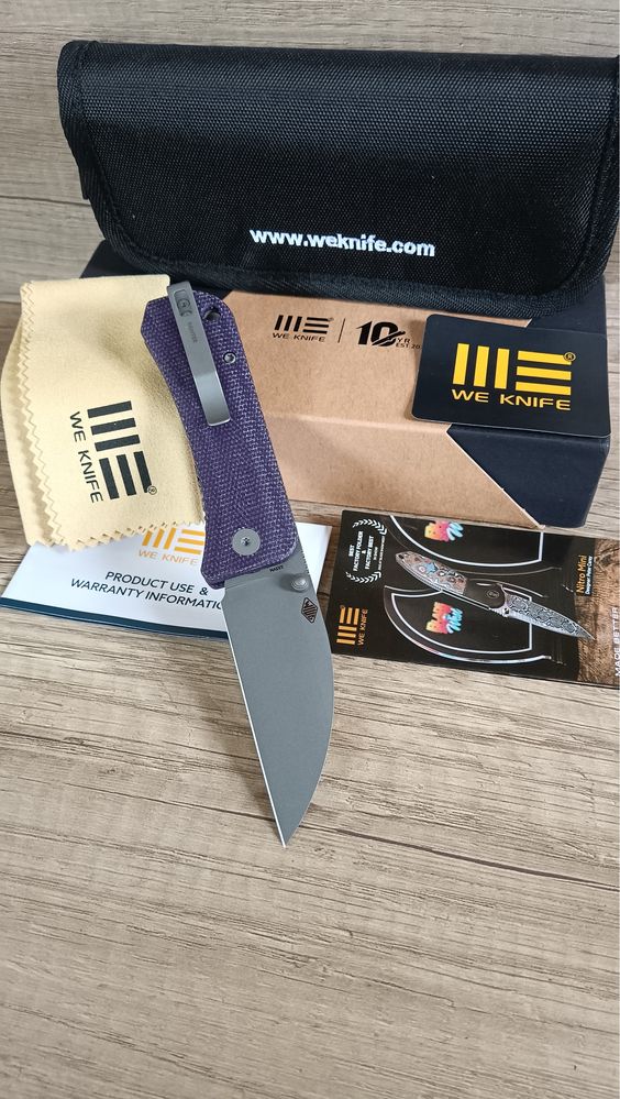 складний ніж We Knife Banter Wharncliffe Purple Stonewashed CPM S35VN