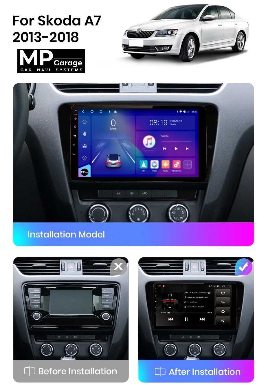 Radio Skoda Octavia 3 4G LTE CarPlay/AndroidAuto DSP 10.1" Qled !