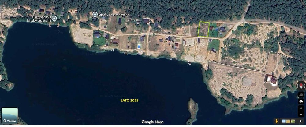 Małe Mazury –działka budowalno-rekreacyjna 1222 m2 jezioro Brzóze Duże