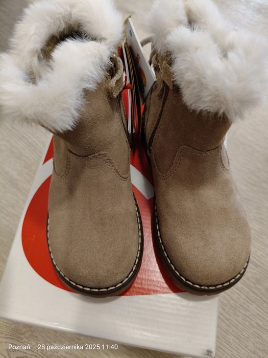 Buty rozmiar 25 kozaki zimowe Elefanten skóra nubuk nowe