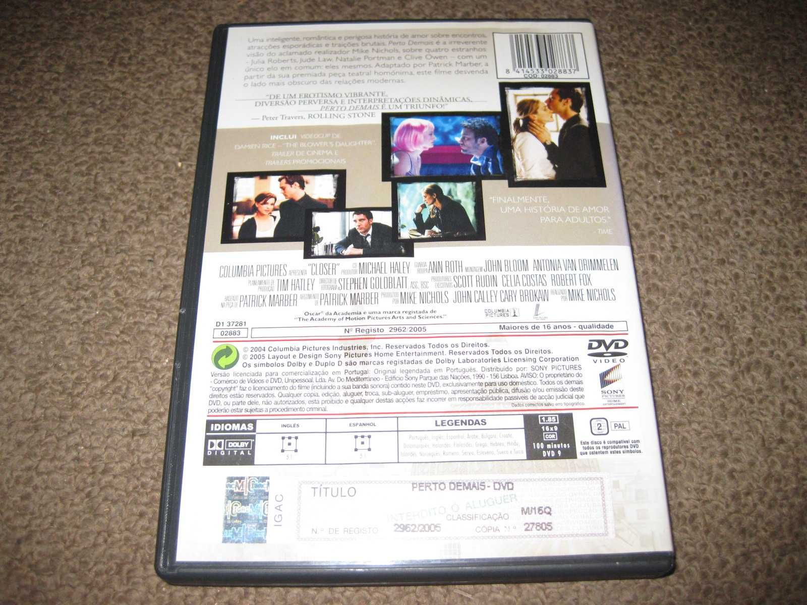 DVD "Perto Demais" com Julia Roberts
