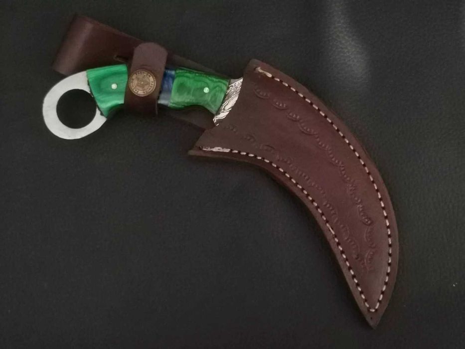 KARAMBIT damast nóż ze stali damasceńskiej wojskowy myśliwski CSGO