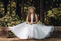 Sukienka komunijna ślub dla małej ksiezniczki druchny 140 146