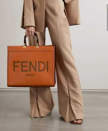 FF bag Fendi Roma leather camel
