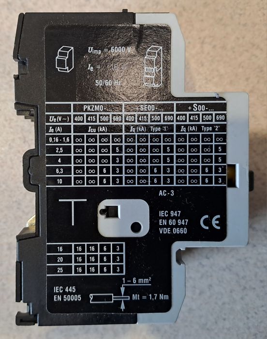 Автоматичний вимикач захисту двигуна Moeller PKZM0-1,6