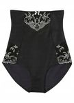 B.P.C. majtki figi panty shape wysoka talia czarne z białym haftem r.3