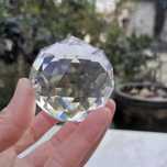 Esfera brilhante facetada plana bola de cristal