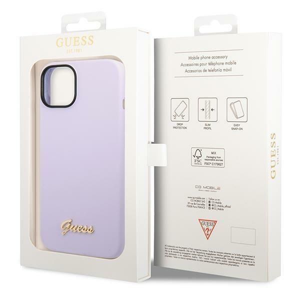 Etui Guess Silicone Vintage do iPhone 14 - Fioletowe