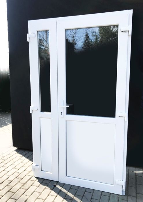 140x210 szyba panel BIAŁE DRZWI PCV dobre nowe