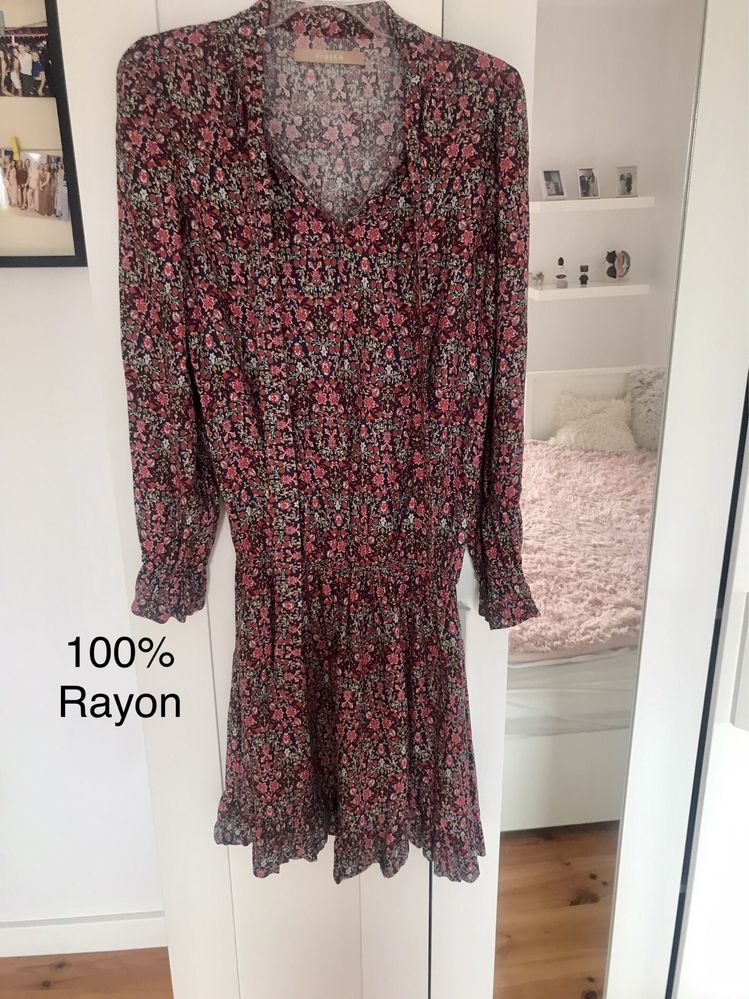 Sukienka jedwab XS rayon preska