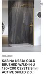 Nowa kabina NESTA GOLD BRUSHED WALK-IN U 120x200