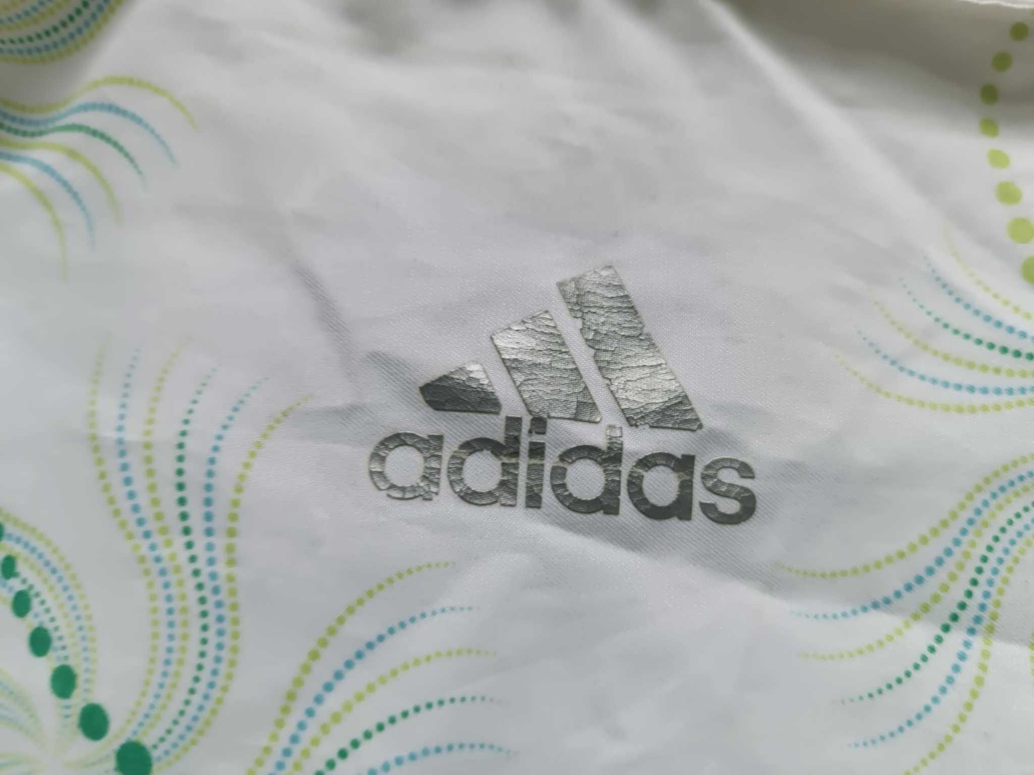 Torba plażowa materiałowa z ozdobnym motywem, logowana - "Adidas"