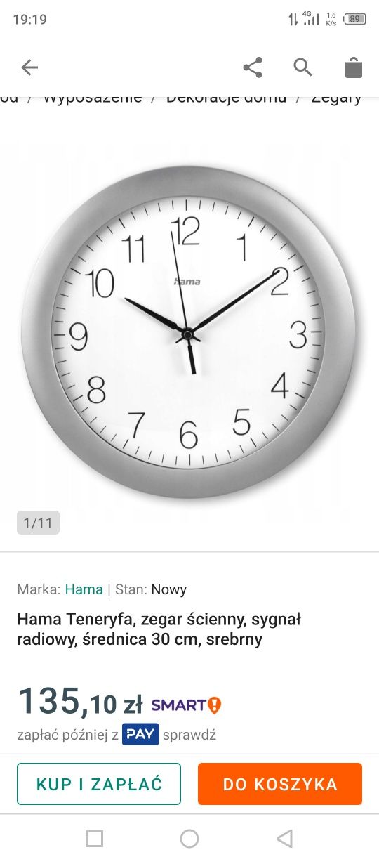 Hama zegar ścienny sygnał radiowy