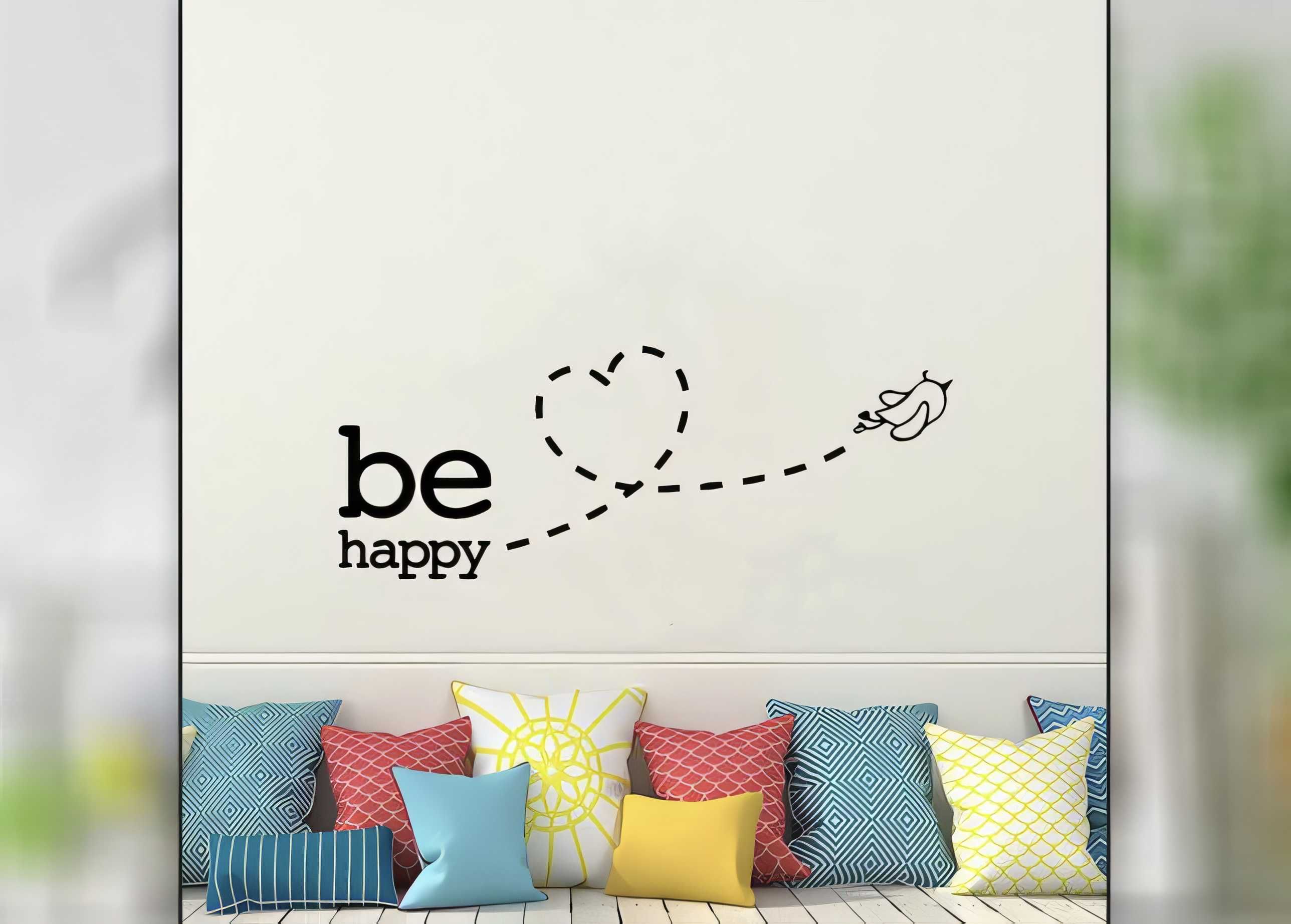 Adesivo Decorativo Parede Be Happy