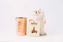 SATTVA Kubek miedziany do wody 350ml pasy
