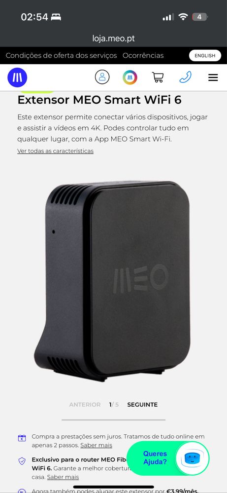 MEO Extender Smart WiFi 6