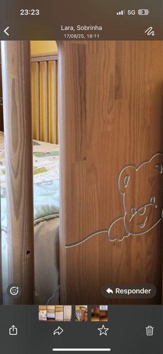 Cama de bebé, marca Trama, como nova com colchao, colcha e resguardo