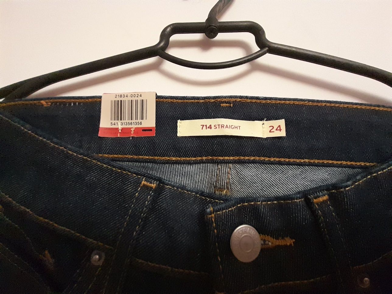 Levis straight 714 женские джинсы тёмно-синий W24L30