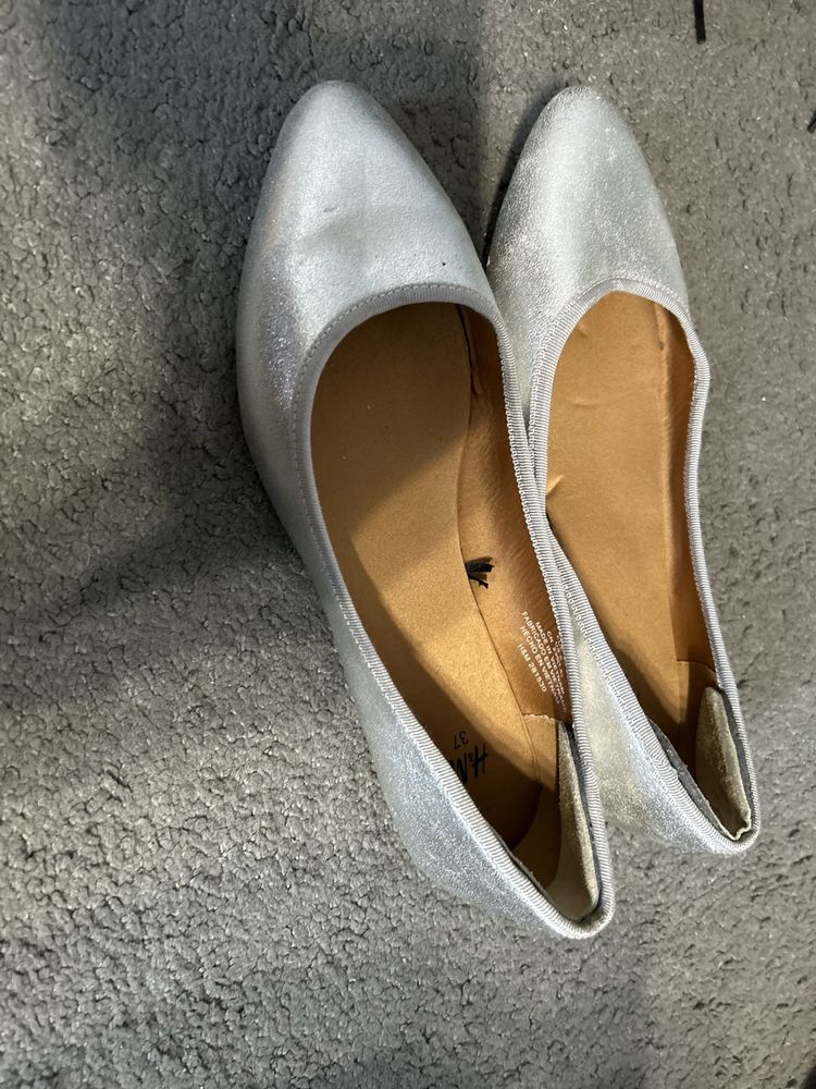 Baleriny srebrne H&M
