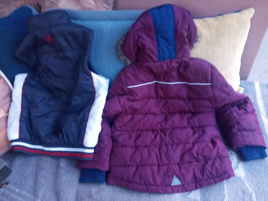 Kurtka ciepła zimowa, bezrękawnik dla chłopca r.134