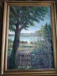 Widok na jezioro - olejny sygn. obraz z 1943r.