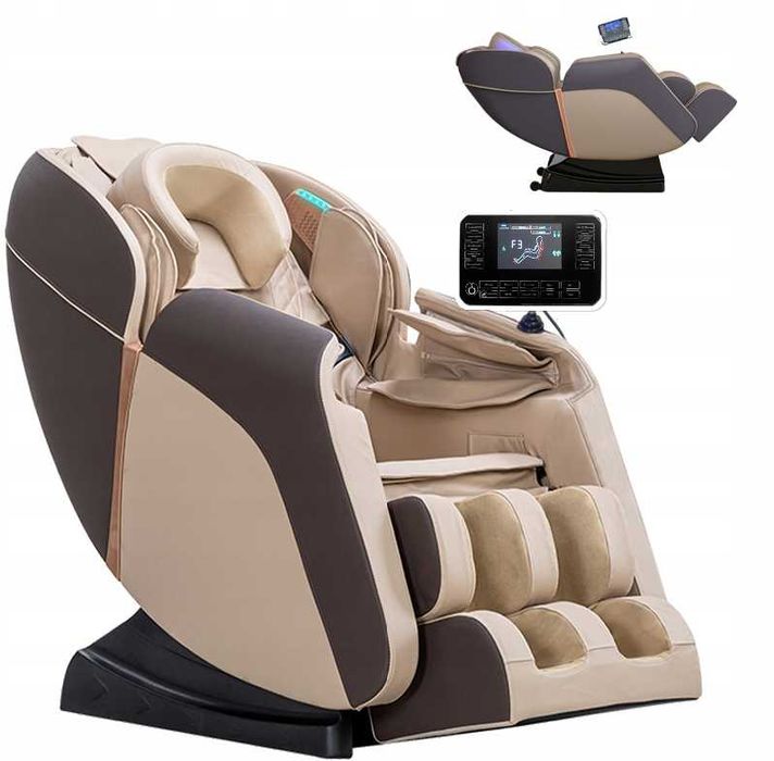 Fotel masujący rozkładany do salonu RELAX LED głośniki 3 kolory