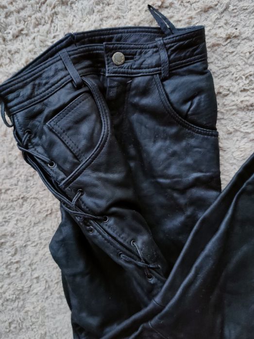 Мотоштаны кожа для подростка размер 27