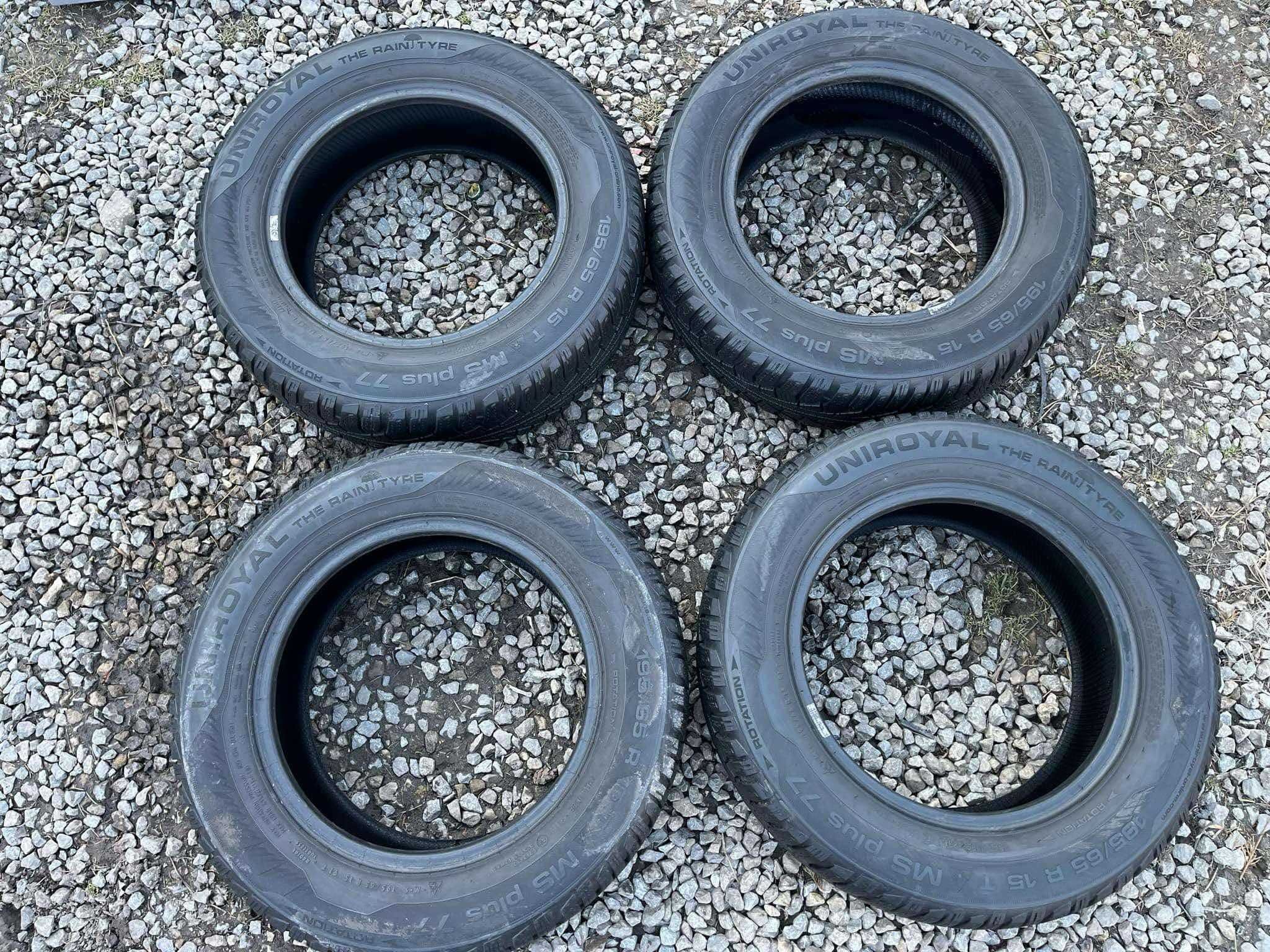 Opony 195/65R15 Uniroyal MS Plus 77 Zima 4sztuki 7,47mm bieżnika