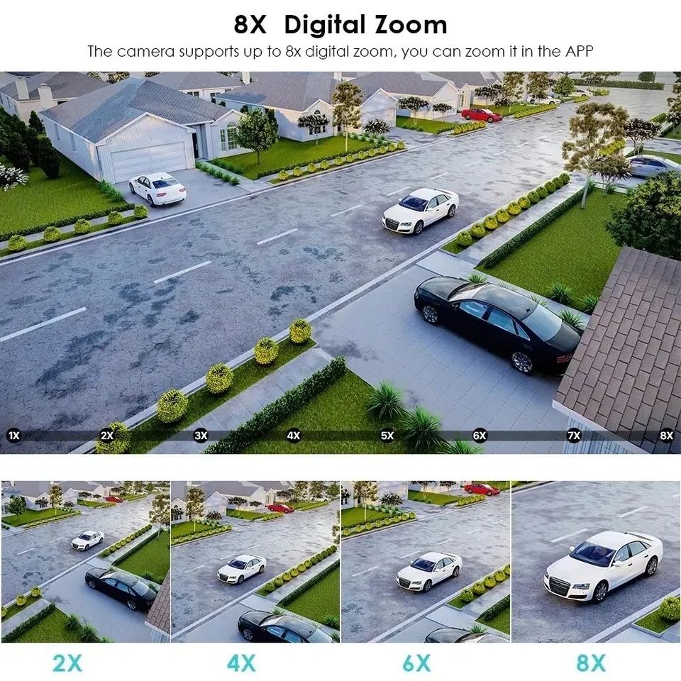 Уличная 8МП WiFi камера видеонаблюдения, zoom-x8, ICSee