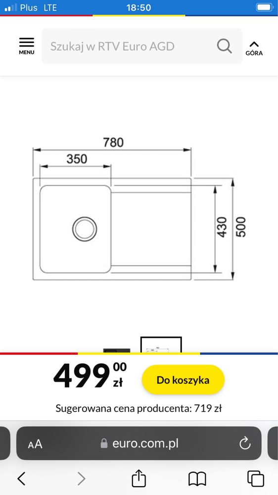 Nowy zlewozmywak granitowy Franke Orion Onyx OID 611-78