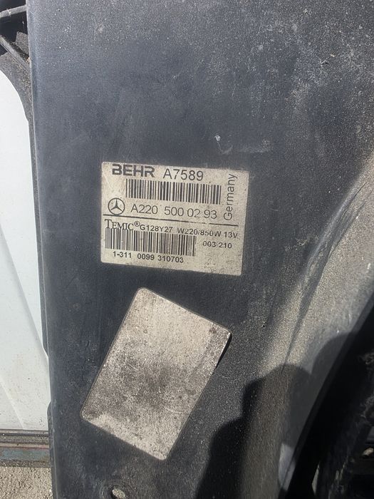 Wentylator Chłodnicy Silnika Mercedes W220 LIFT 3.2 CDI 5.0 850W