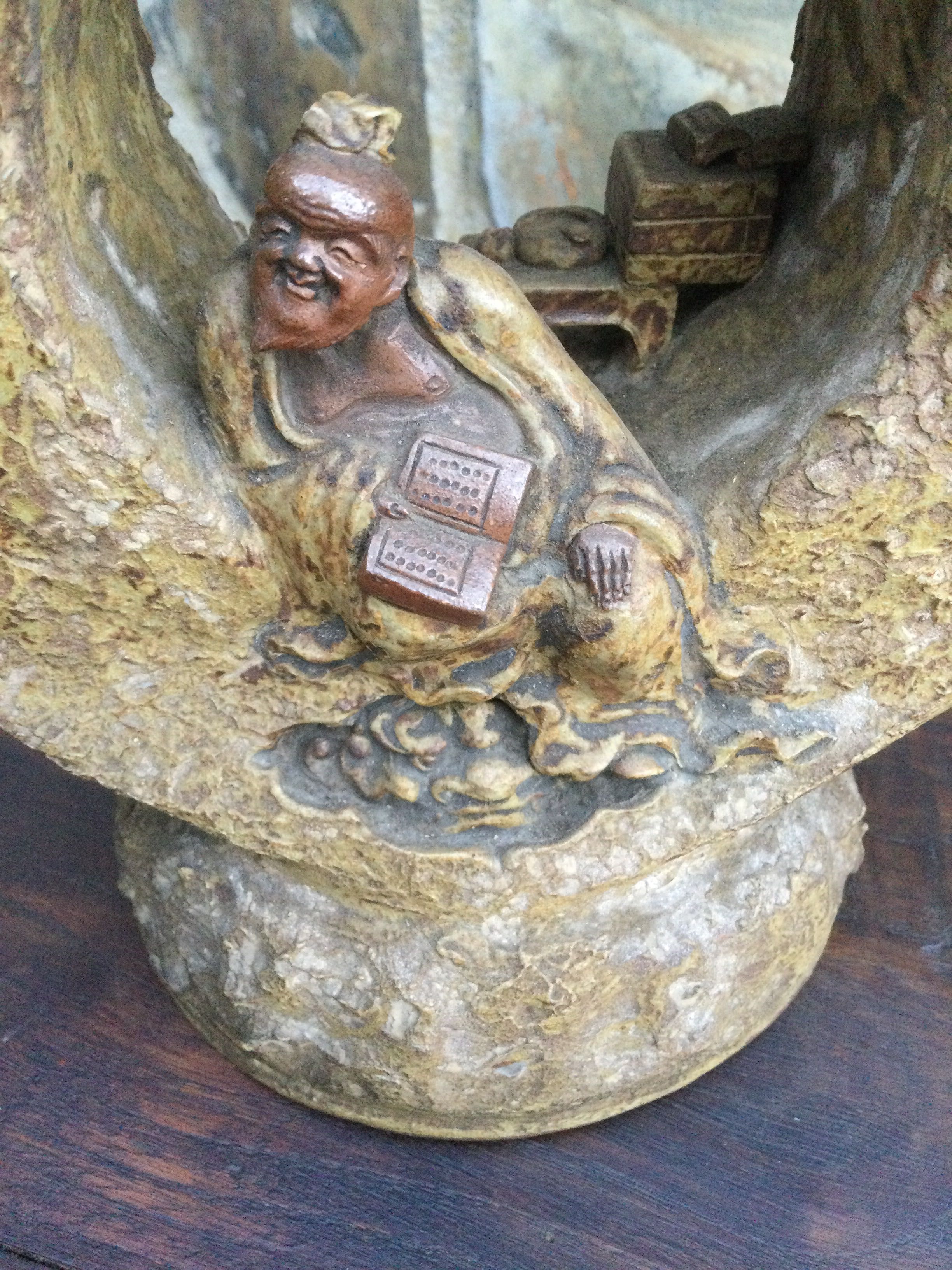 Lindíssimo e raro Bule em cerâmica Chinesa séc XIX 27 cm