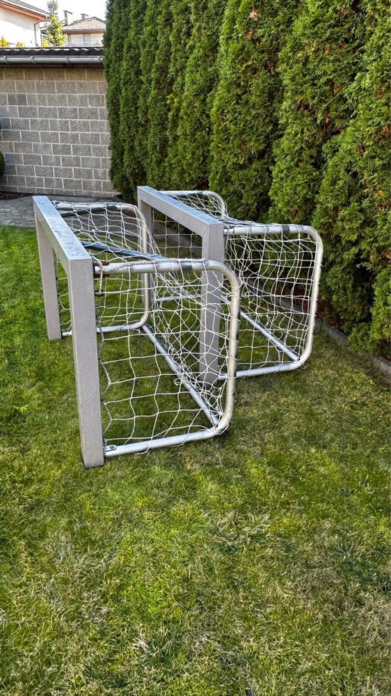 Bramki do piłki nożnej 2 szt-stabilna, aluminium, 136x90x67, Romisport