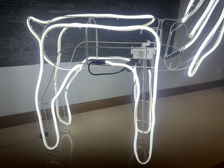 Renifer led neonowy XXL rusza głową nowy świąteczny 120cm duży efekt