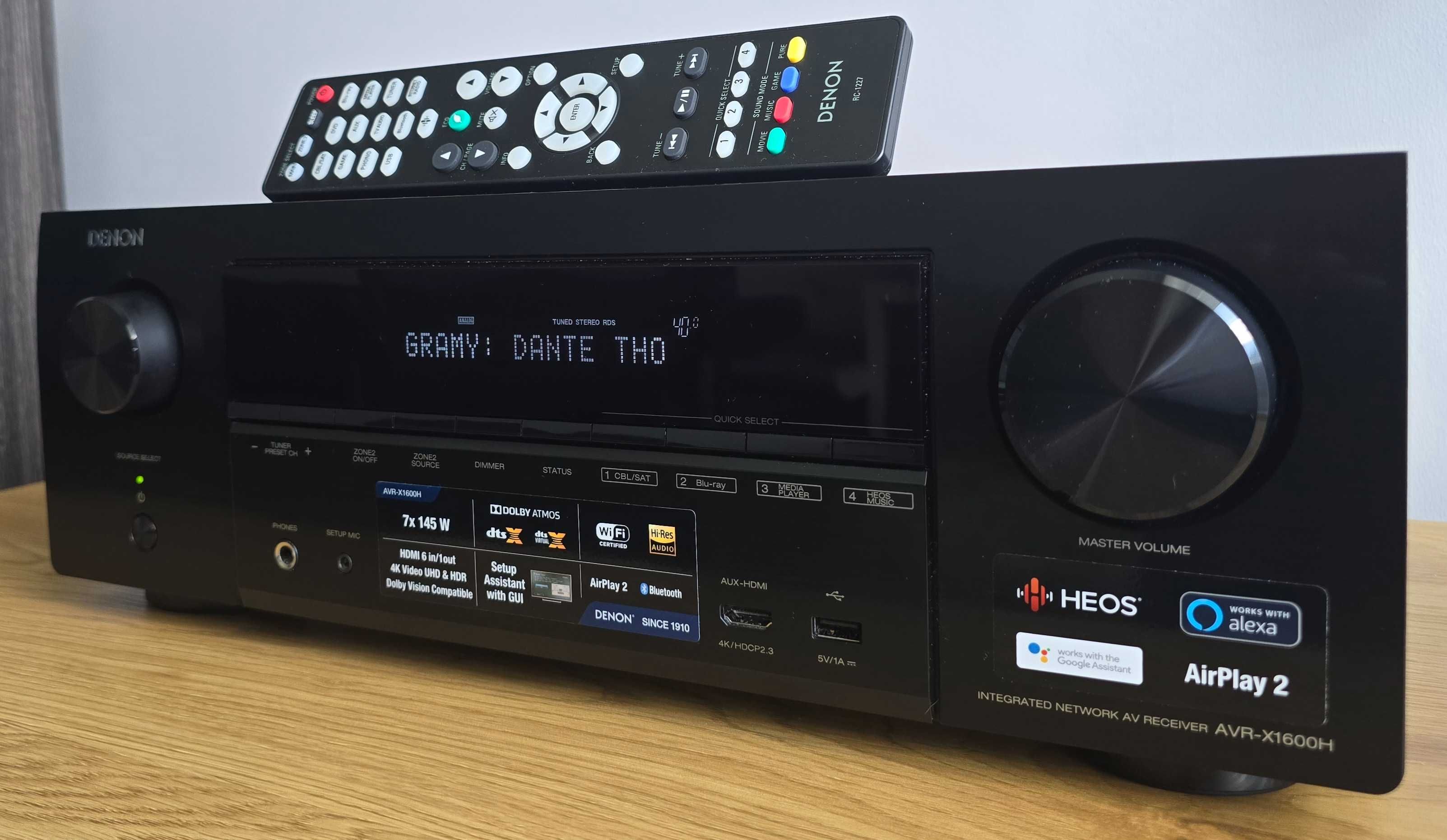 Denon AVR-X1600H Amplituner 7.2 HEOS Airplay Spotify Bluetooth WiFi